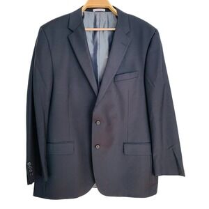 Hickey Freeman Suit Jacket / Vintage Navy Wool Made in USA Big & Tall / Size 46L